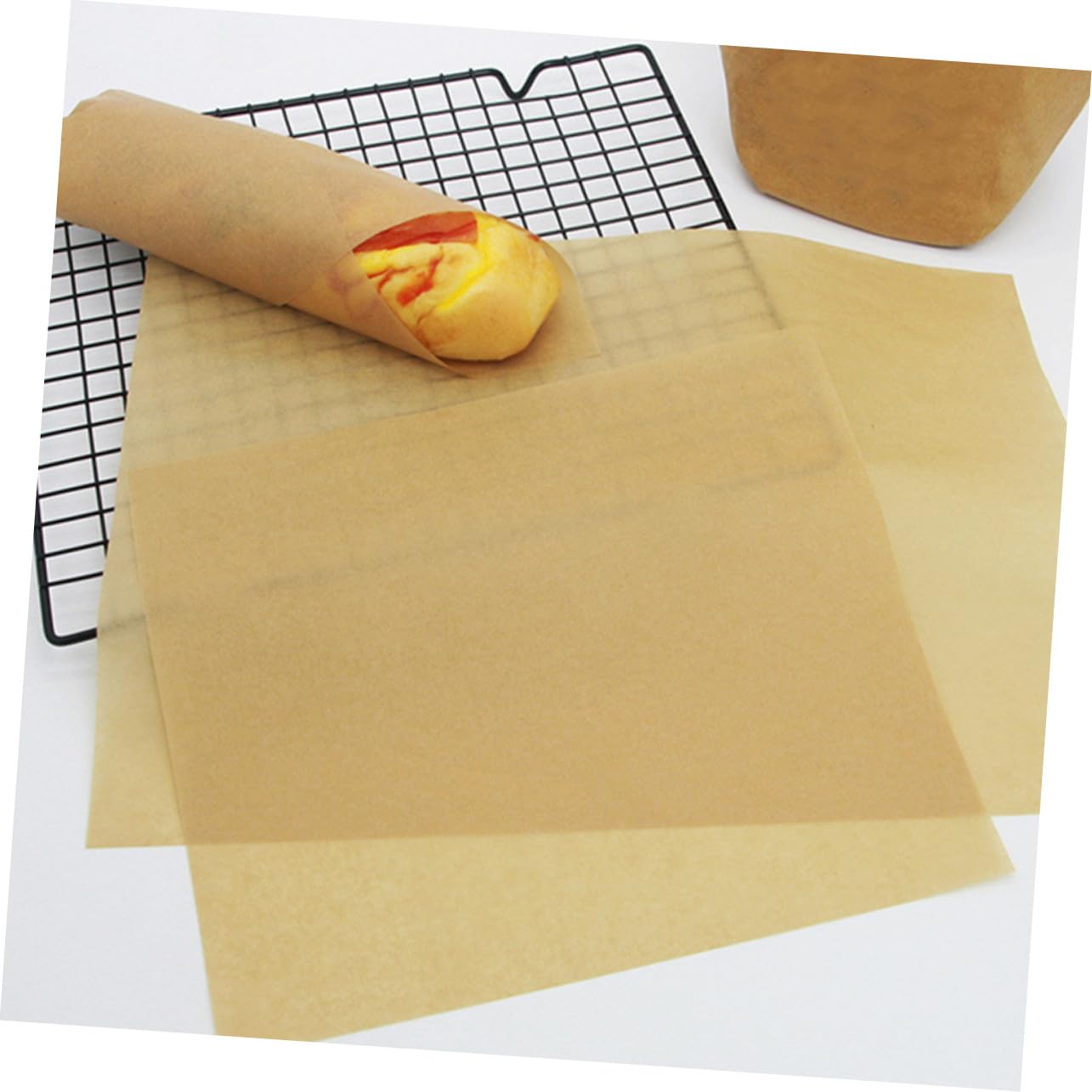 100 pièces Papier Cuisson Kraft Non Adhérent Résistant Haute Température pour Barbecue Pâtisserie Cuisine
