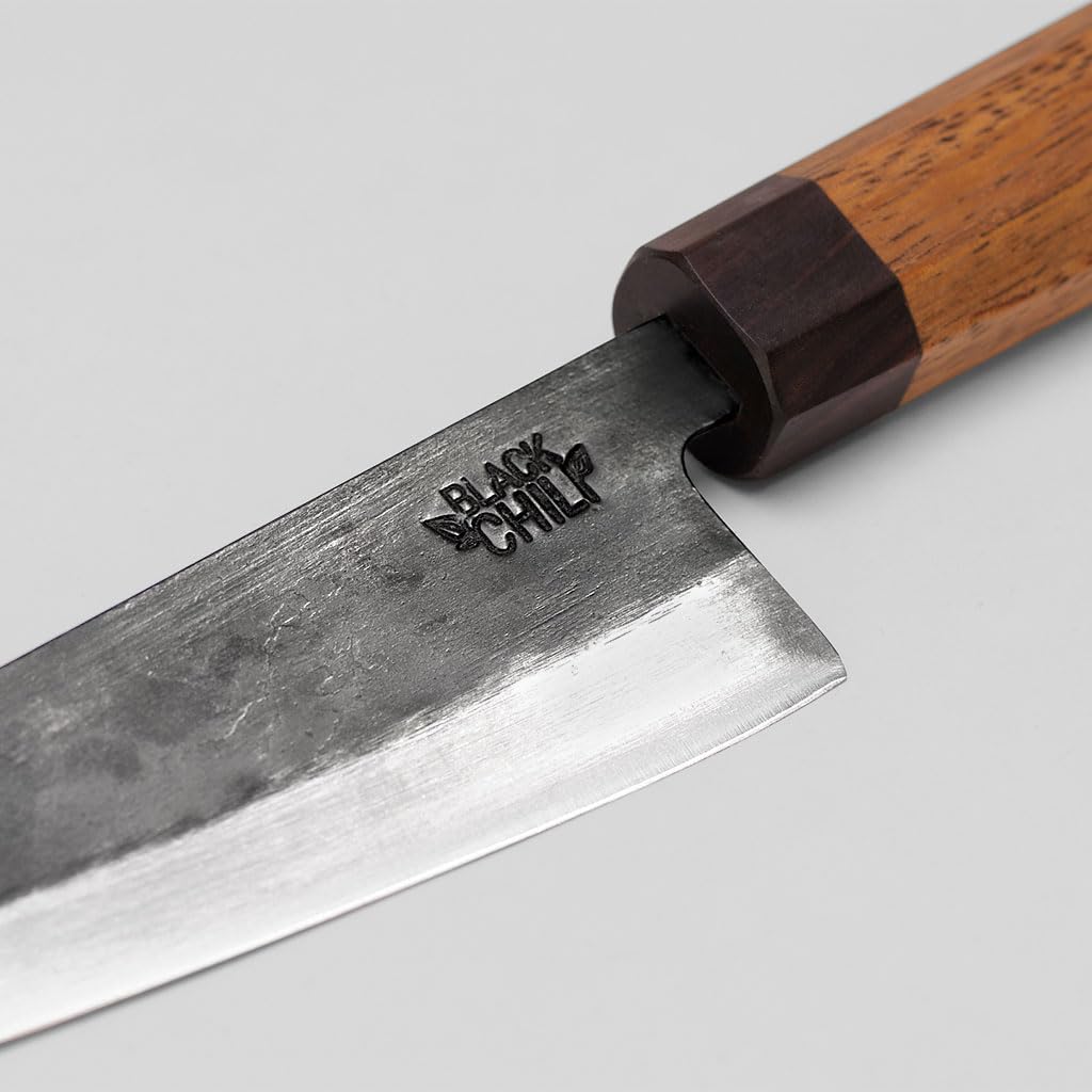 Küchenmesser Set (2-teilig) | Santoku Messer & Gemüsemesser mit Eisenholz Griff | 13 & 17 cm Carbonstahl Klinge | Kochmesser für Fleisch und Gemüse | HABANERO-17 & JALAPENO-13
