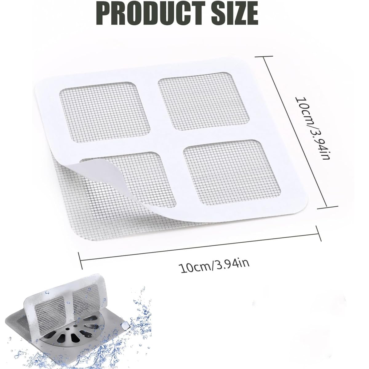 Bessy shop Floor Drain Sticker,100PCS Shower Hair Catcher Sink Drain Cover Mesh Stickers for Bathroom Accessories Apartment Essentials for Kitchen Sink - Image 2