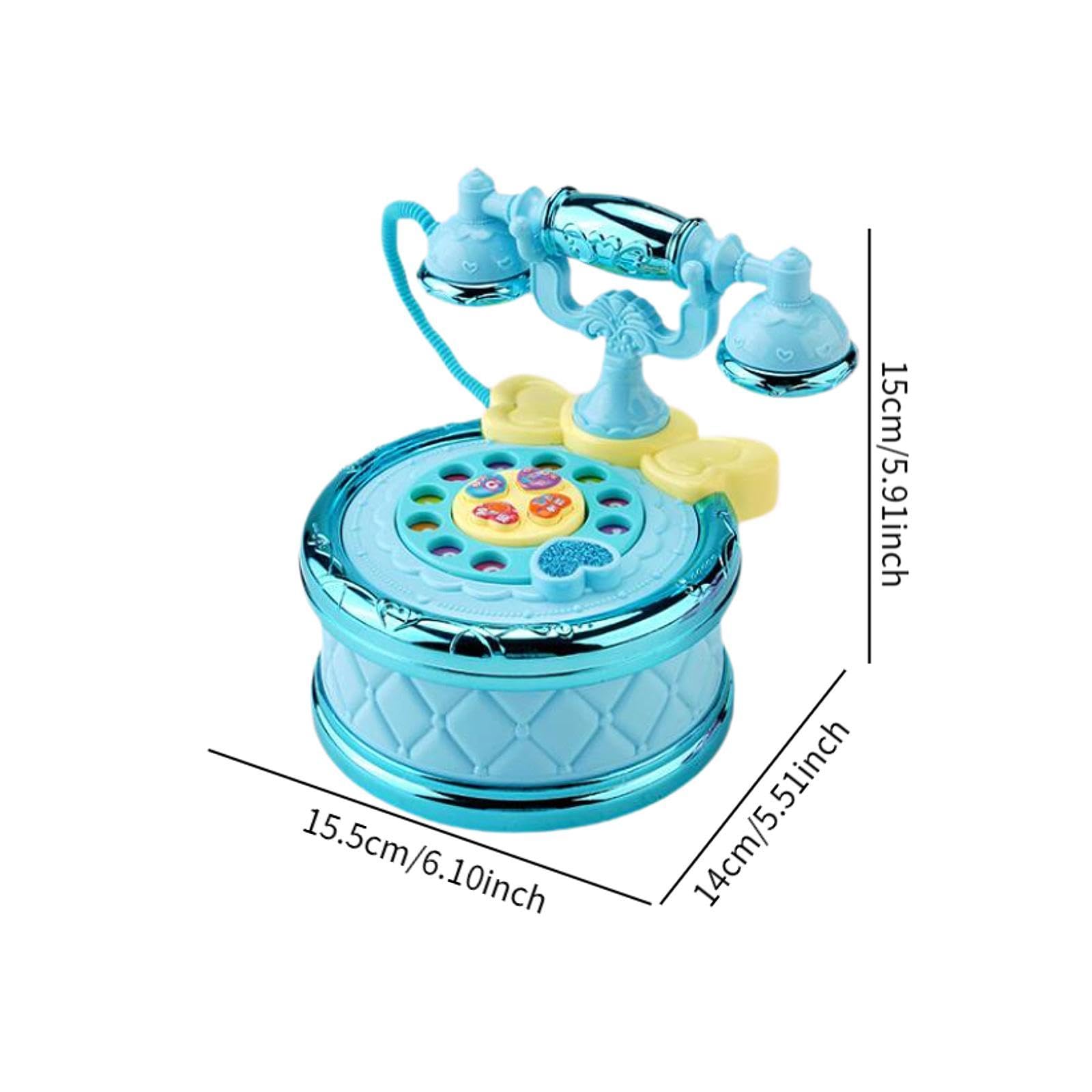 Generic Telefono Giocattolo per Bambini, Giocattolo Musicale per Bambini, Gioco di Ruolo, Regalo per Bambini, Telefono Giocattolo per Bambini, Maschi E Femmin, Blu, Taglia unica
