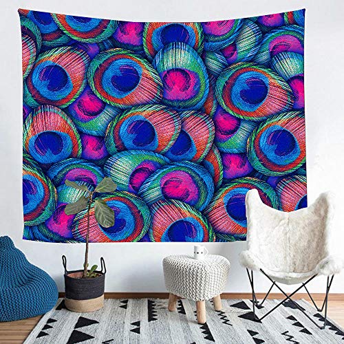 m u Dreamcatcher Galaxy Tapiz Fondo de Plumas de Pavo Real psicodélico Aladdin lámpara Tapiz para...