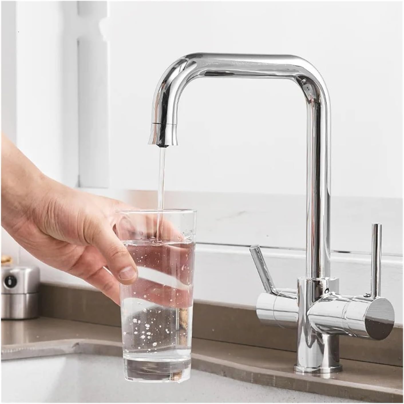 SaryEdge Drinking Water Faucet 3 in 1 Kitchen Sink Faucet with Water Filtration Faucet Bar Water Filter Faucet,Easy Install，B-A，B-A