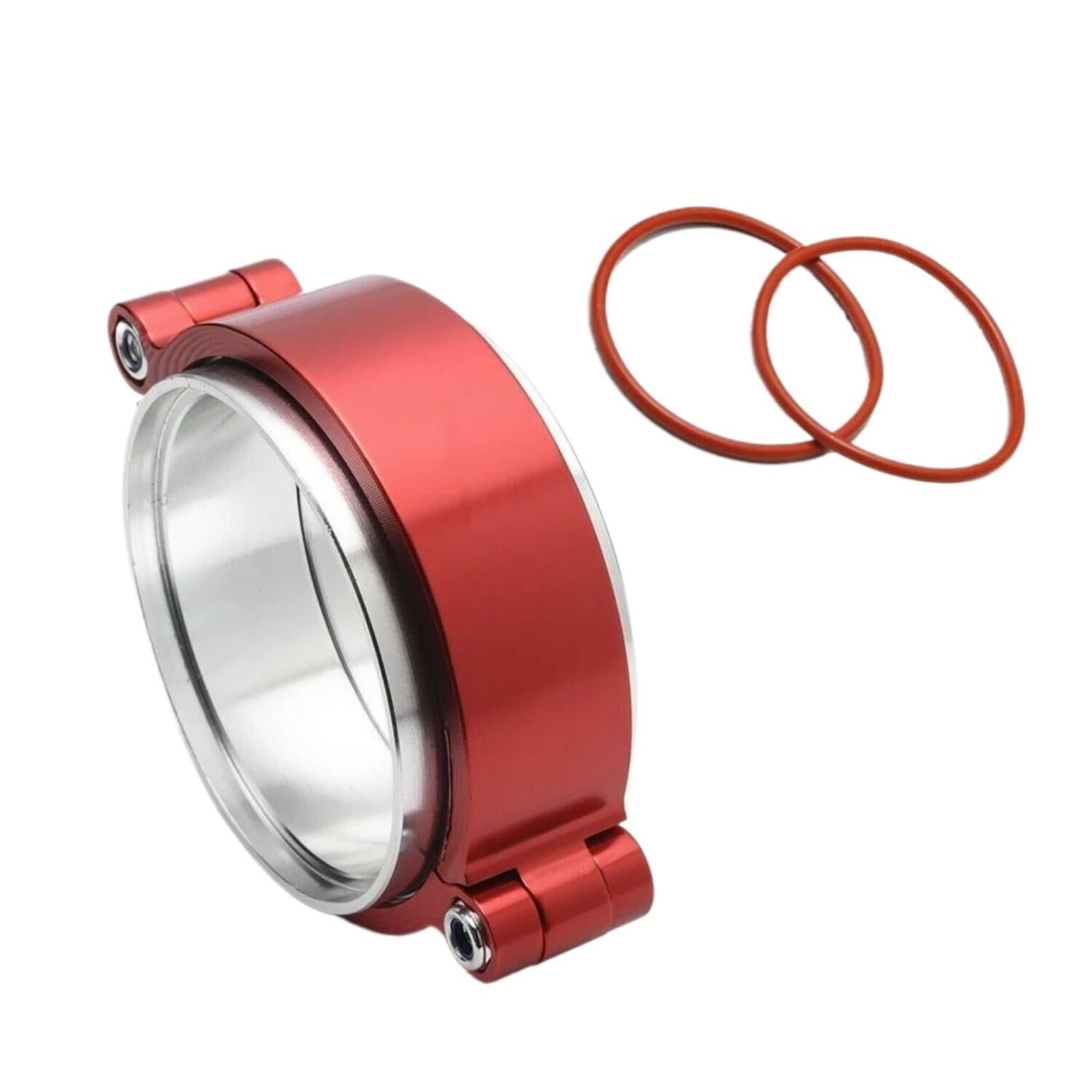 V Band Clamp Exhaust Aluminium Exhaust System V-Band Clamp for 2"/2.5"/3" OD Turbo Intake Intercooler Pipe(2.5inch Red)