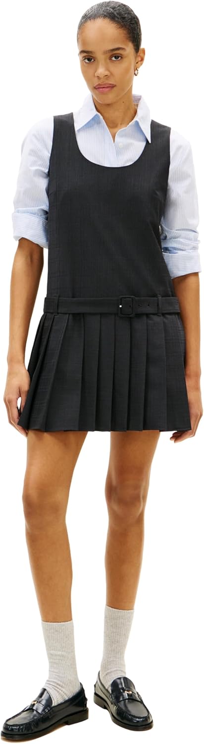 Tommy Hilfiger Women's Wool Blend Check Sleeveless Dress