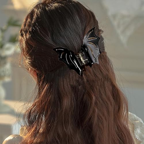 Dailyyart 2Pcs Bat Hair Claw Clip, Gothic Hollow Out Non-Slip Hair Claw Halloween Hair Accessories For Women Girls thumb #2