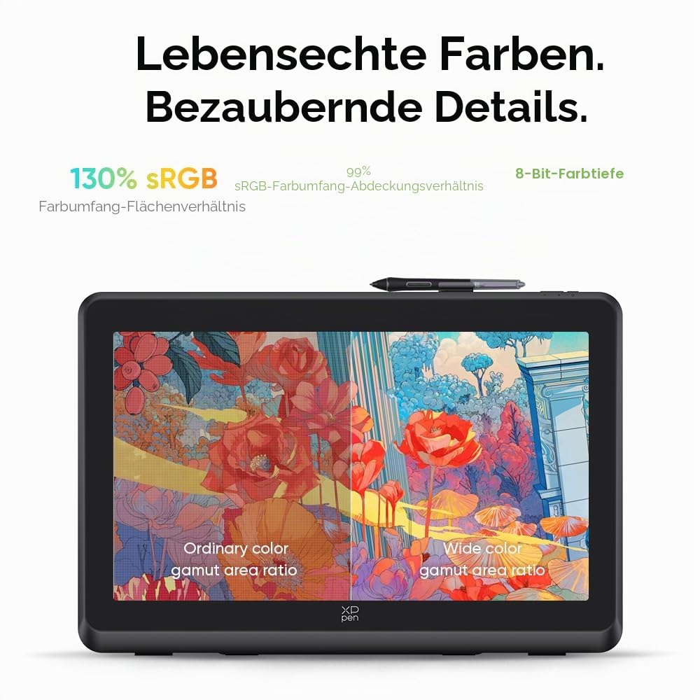 XPPen Artist 22 Plus Grafiktablett mit Display, 21,5 Zoll FHD 130% sRGB,16384 Druckstufen, Batterielos Stift, Entspiegeltes Bildschirm, kompatibel mit Windows MacOS Chrom Android Linux