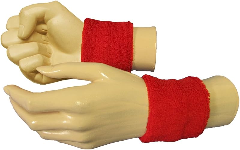 Muñequeras Muñequeras absorbentes para tenis, fútbol, ​​baloncesto, correr, deportes atléticos y hacer ejercicio, muñequera deportiva de felpa de algodón sólido (1 par)