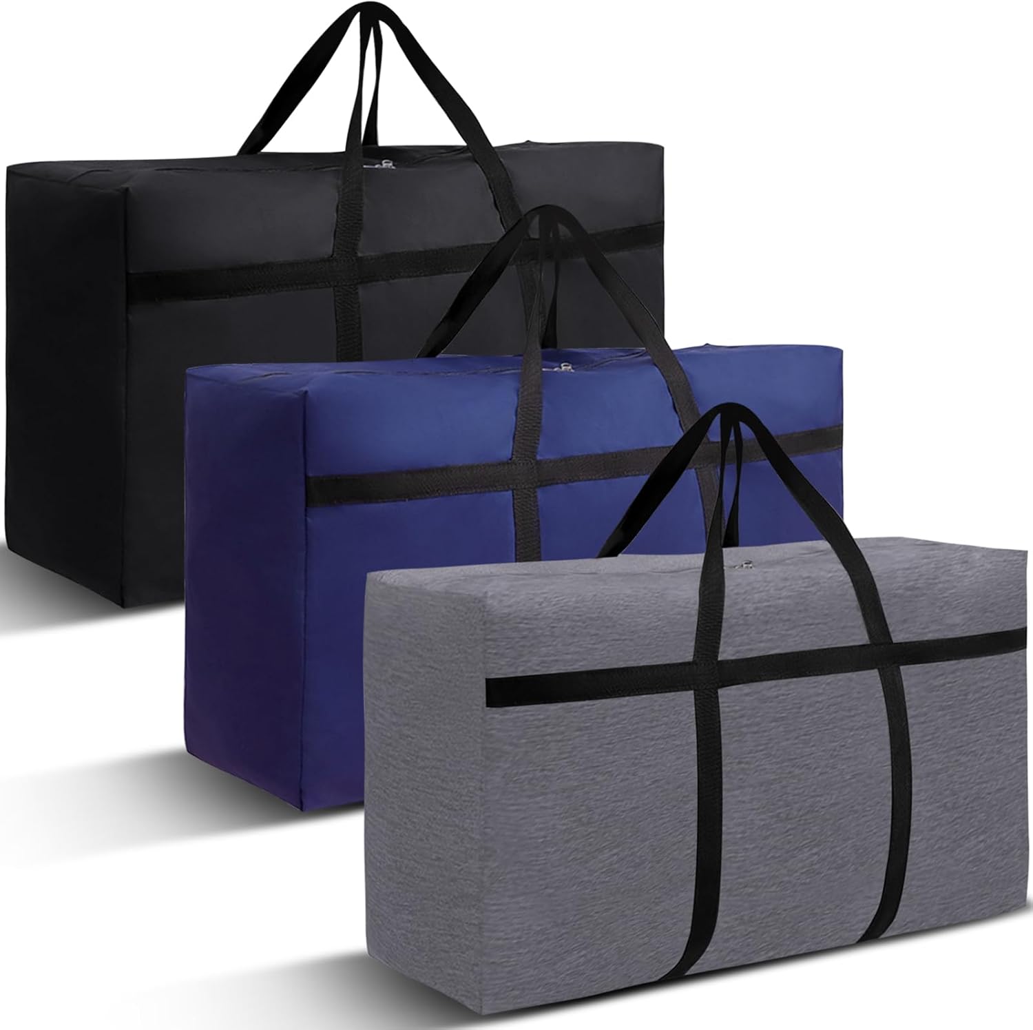 Extra Large Duffle Bag 90L/23.77Gal Moving Bag Tear Resistant Heavy Duty Storage Bags Lightweight Big Luggage Bag for Camping, Travel, Moving (3PCS)