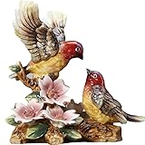 Description de l'article HXSCOO Pastorale Porcelaine Moineau Oiseau Couple Figurine à la Main céramique Amoureux Oiseau Mini décor Cadeau Artisanat Ornement Accessoires