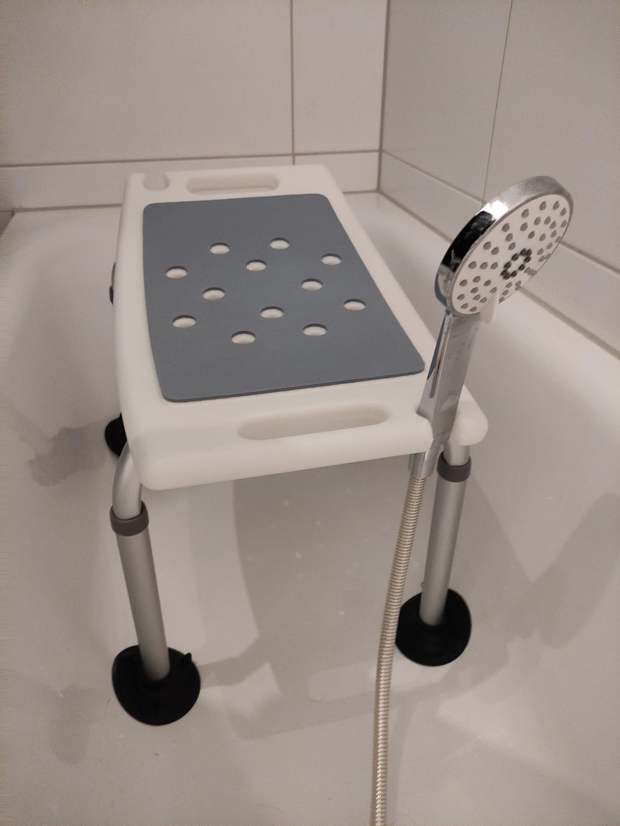 Adjustable Bath Chair,Höhenverstellbar Duschhocker, Anti-Rutsch Badsitz Duschhilfe Duschsitz,150KG Kapazität