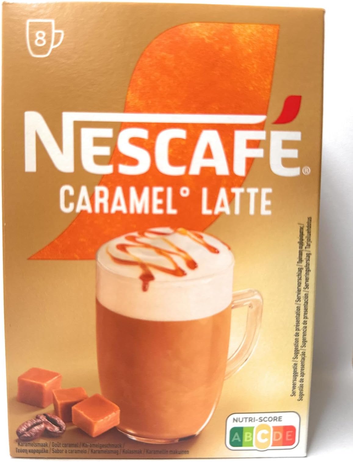 Nescafe | Instant Coffee | Latte Caramel | 8 Sticks Per Pack 136gr/4.80oz