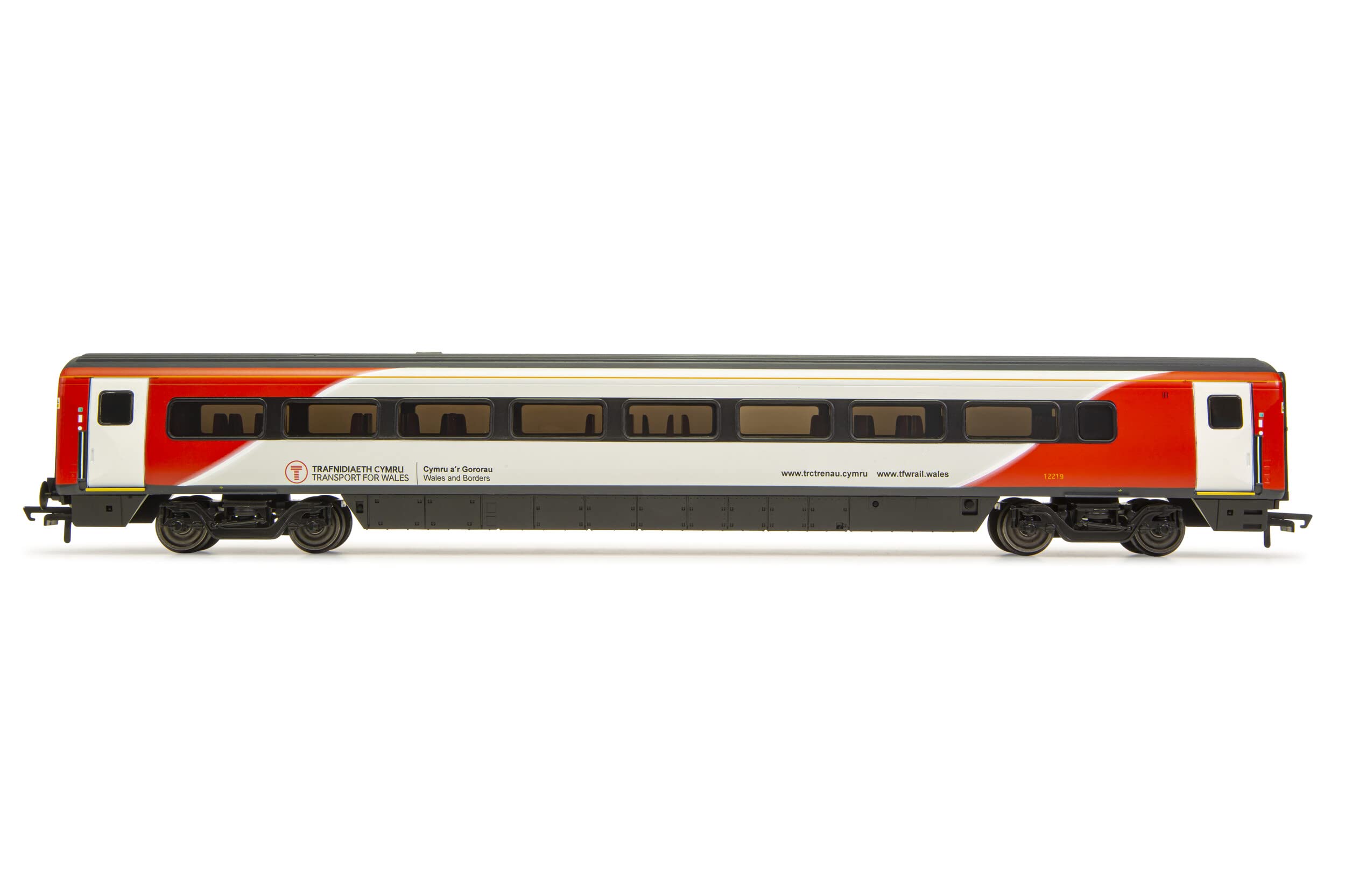 Hornby Coach Car - R40194 Transport for Wales, Mk4 Standard (End), 12219 - Era 11 Train Toy, 00 Gauge Carriage for Train Set, Rolling Stock Models for Adults - 1:76 Scale Model Gift