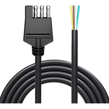 Trailer Wire Extension 4-Way 4 Pin Plug, 4 Wire 4-Flat Connector With Male & Female Plug 18 AWG 59 Inch Hitch Light Trailer Wiring Harness Extender - View #4