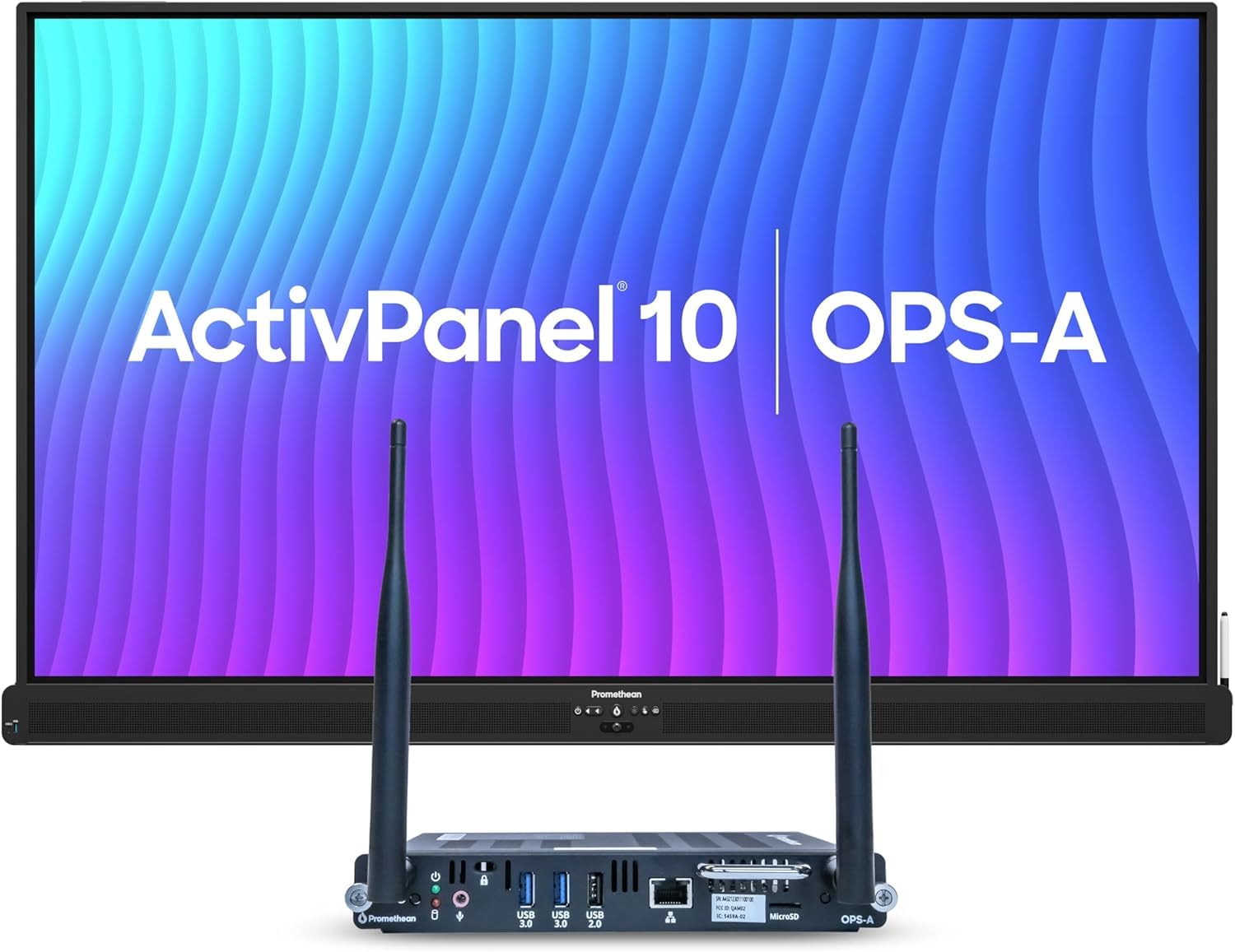 ActivPanel 10 65" High Specification Digital Whiteboard for Office or Classroom, 4K UHD, OS Flexible Device, Panel &amp; Wall Mount Included, Bundled 4GB Android OPS, 3 Year Onsite Support