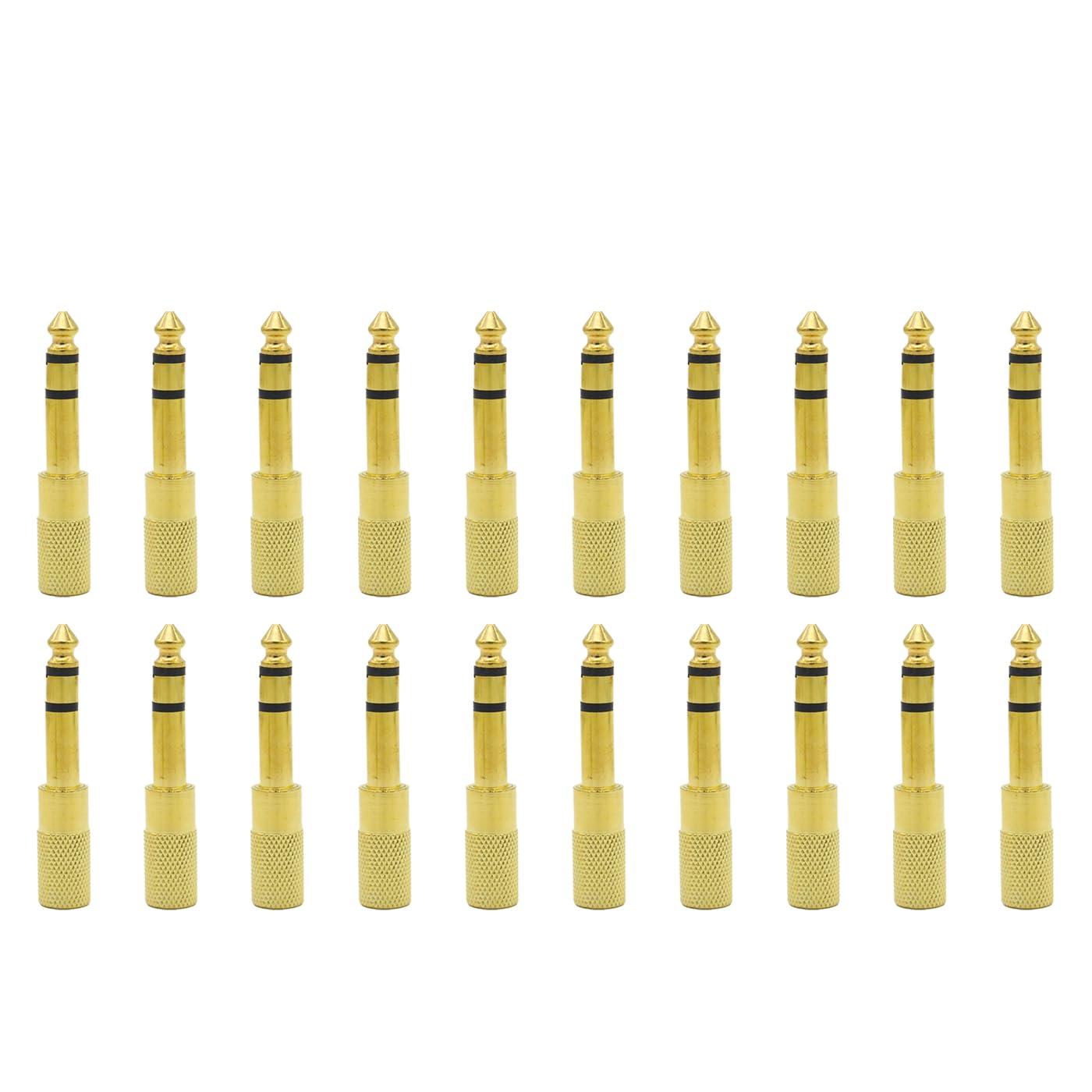 Electronic Spices Stereo 6.35mm Male to 3.5mm Female Golden Color Audio Connector (Pack of 2)