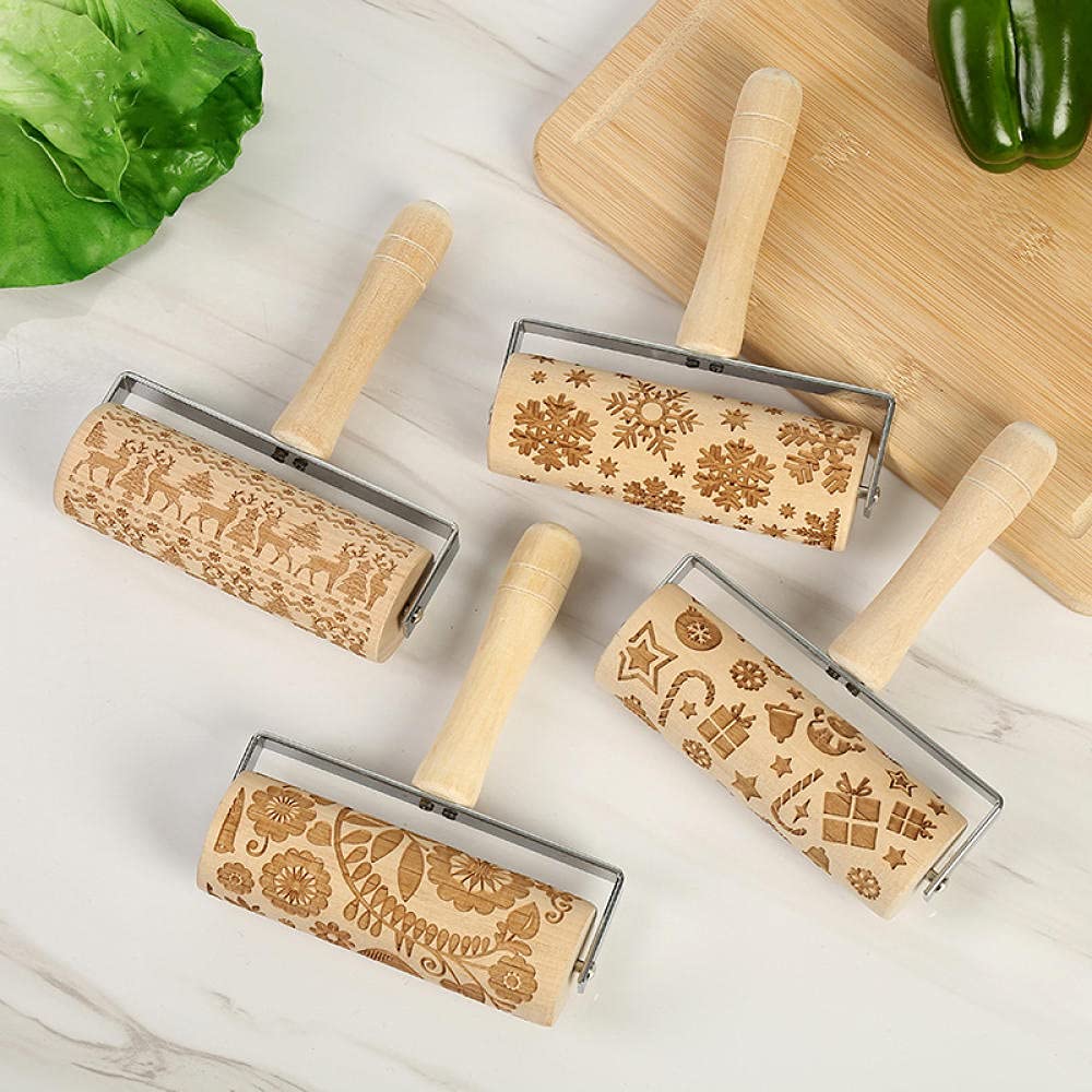 Mattarello, Mattarello in legno con manico for intaglio e cottura in cucina