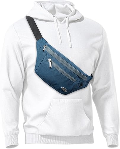 Miniatura 44 de Entchin Riñonera para mujeres y hombres, bolsa cruzada con 4 bolsillos con cremallera, bolsa de cintura ajustable, uno de los regalos esenciales