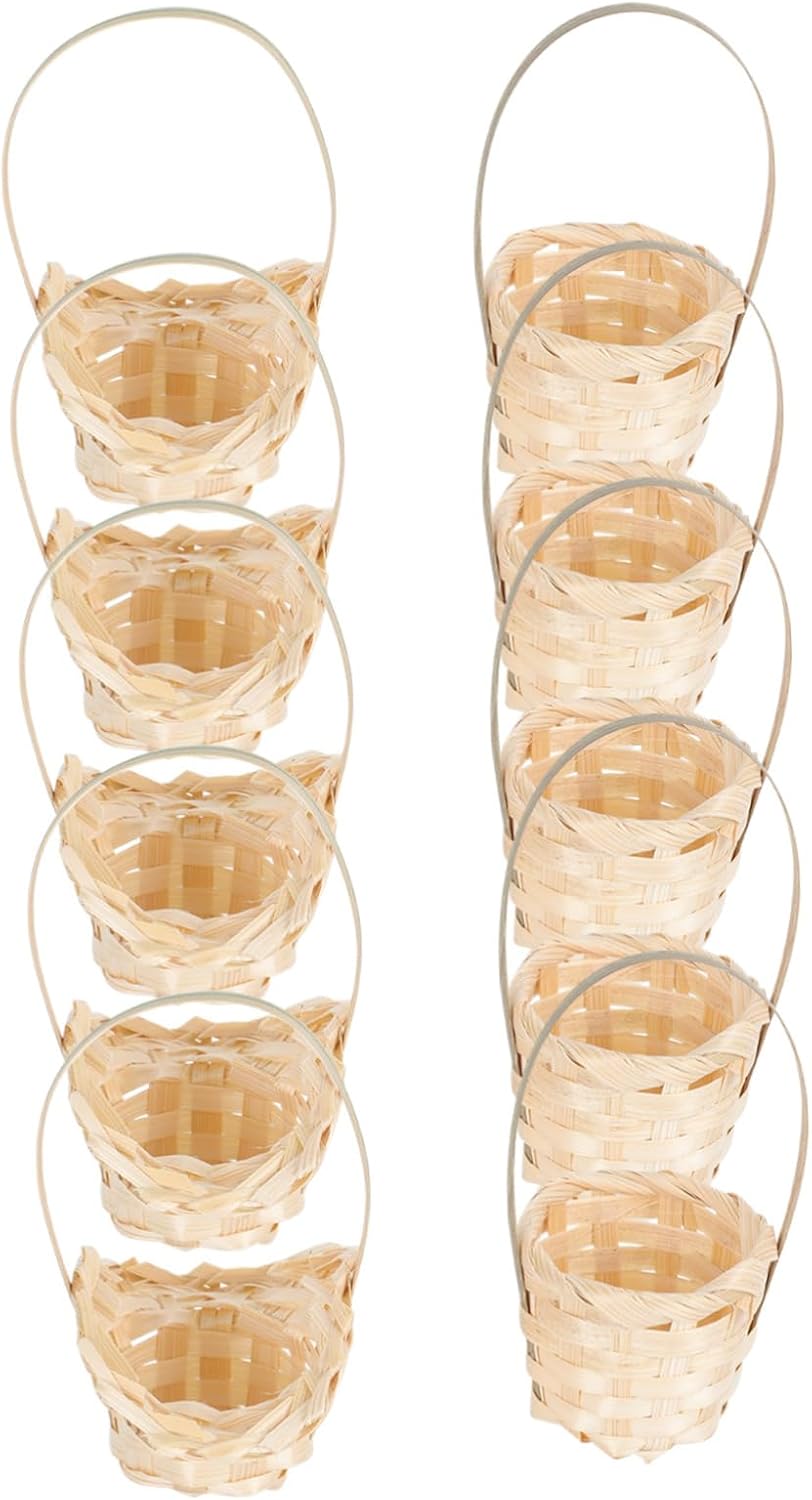Alipis 10pcs Small Woven Flower Basket for Home Decor Handheld Storage Baskets for Office and Bedroom for Party and Wedding Decorations