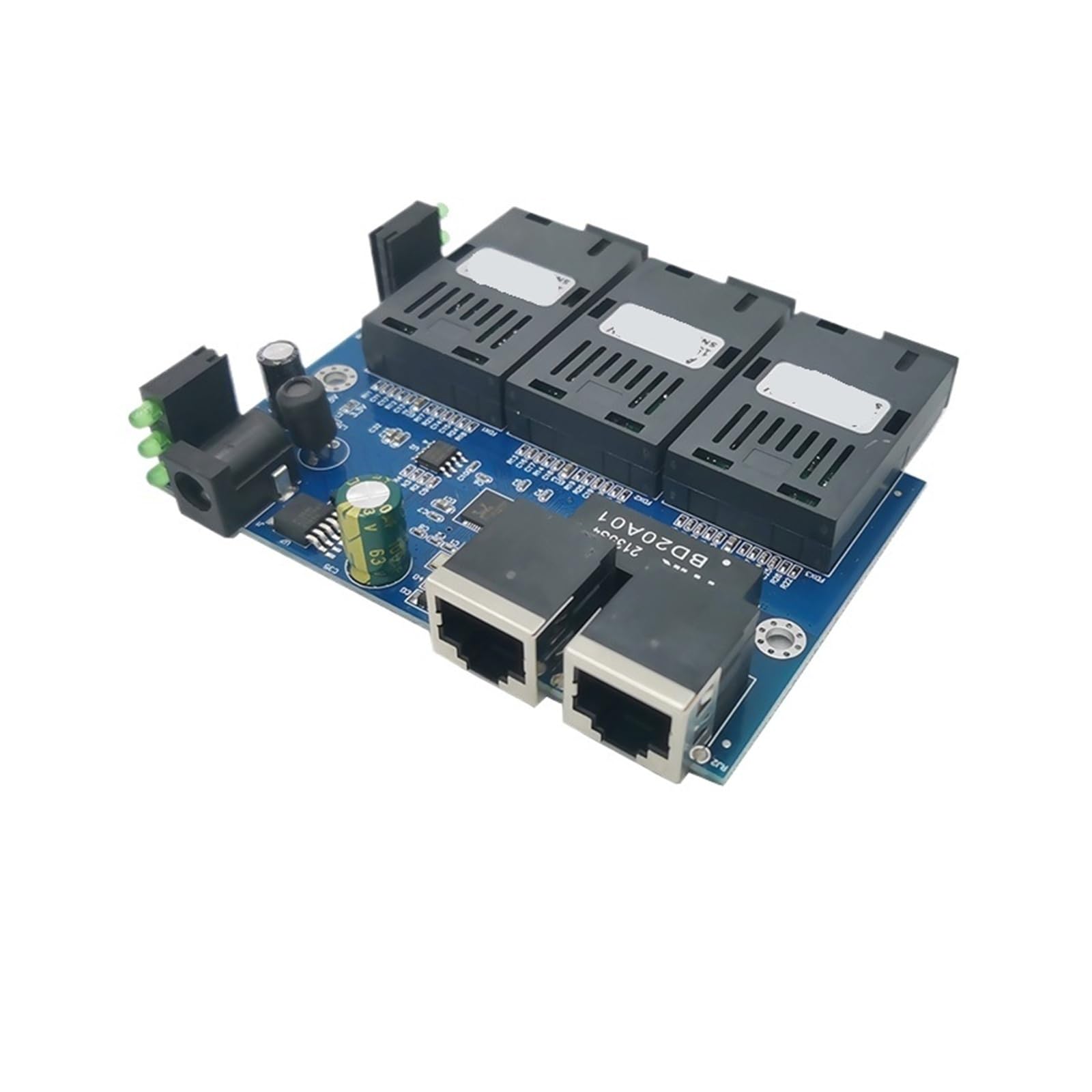 Commutateur/convertisseur Fast Ethernet 3F2E, monomode, 20 km, 2 ports RJ45, 3 fibre optique 10/100 Mbit/s(3PCS PCBA Power)