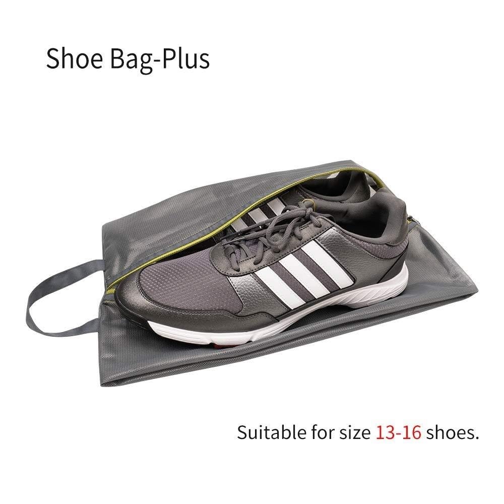 Schuhtaschen for Reisen, Wasserabweisende Netz-Schuhtasche mit Reißverschluss, tragbarer Schuh-Organizer for Männer und Frauen, 2 Größen(2 Pack Plus-Grey)