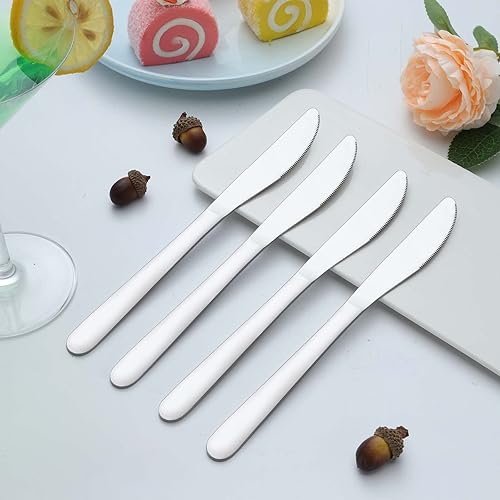 Miniatura 6 de Juego de 6 cuchillos de mantequilla negra, esparcidor de cuchillos de mantequilla altamente pulido, cuchillo esparcidor de acero inoxidable,