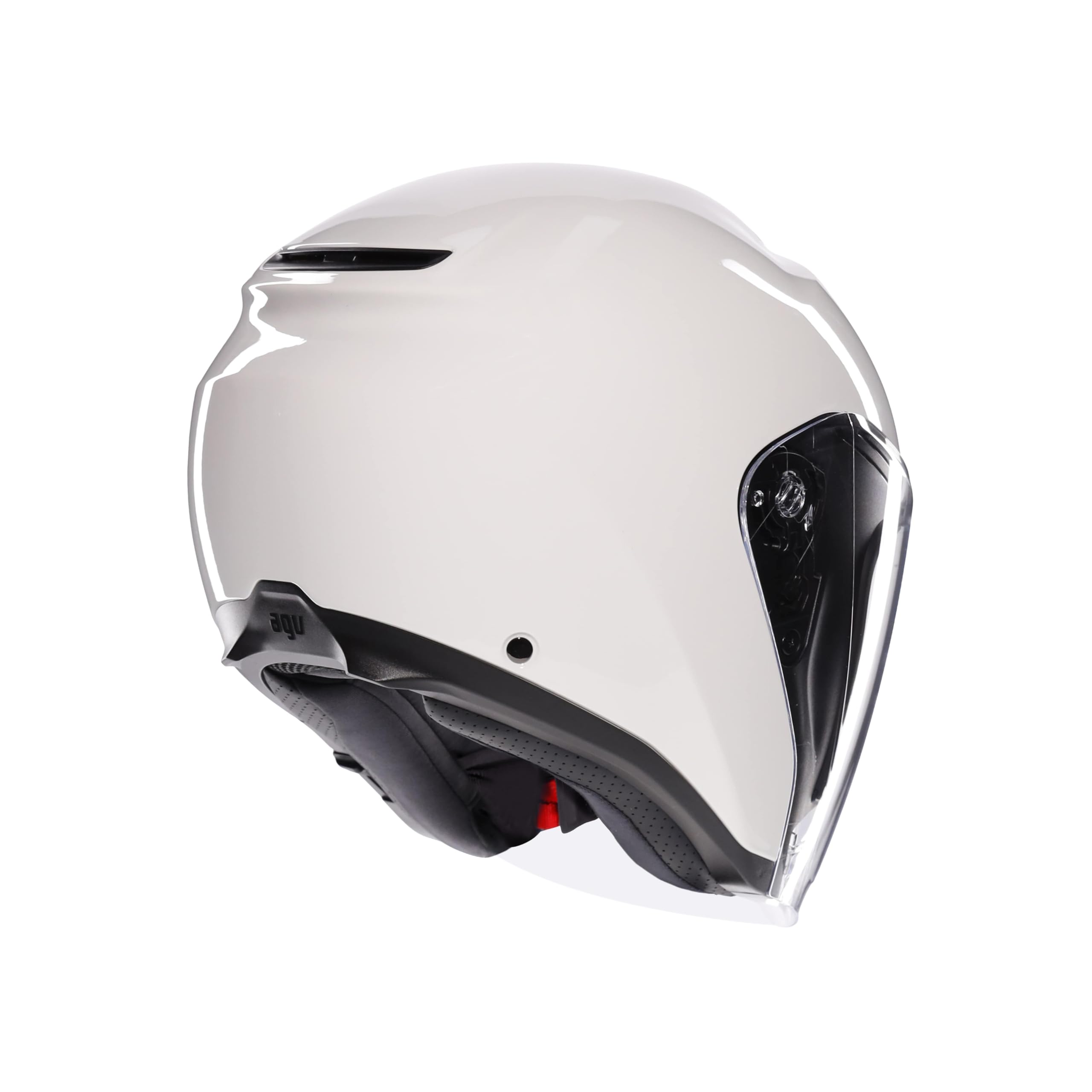AGV - IRIDES E2206, Casco Moto Jet Unisex, Casco de Moto Cara Abierta con Visera Antiarañazos y Protectora UV, Materia White, L