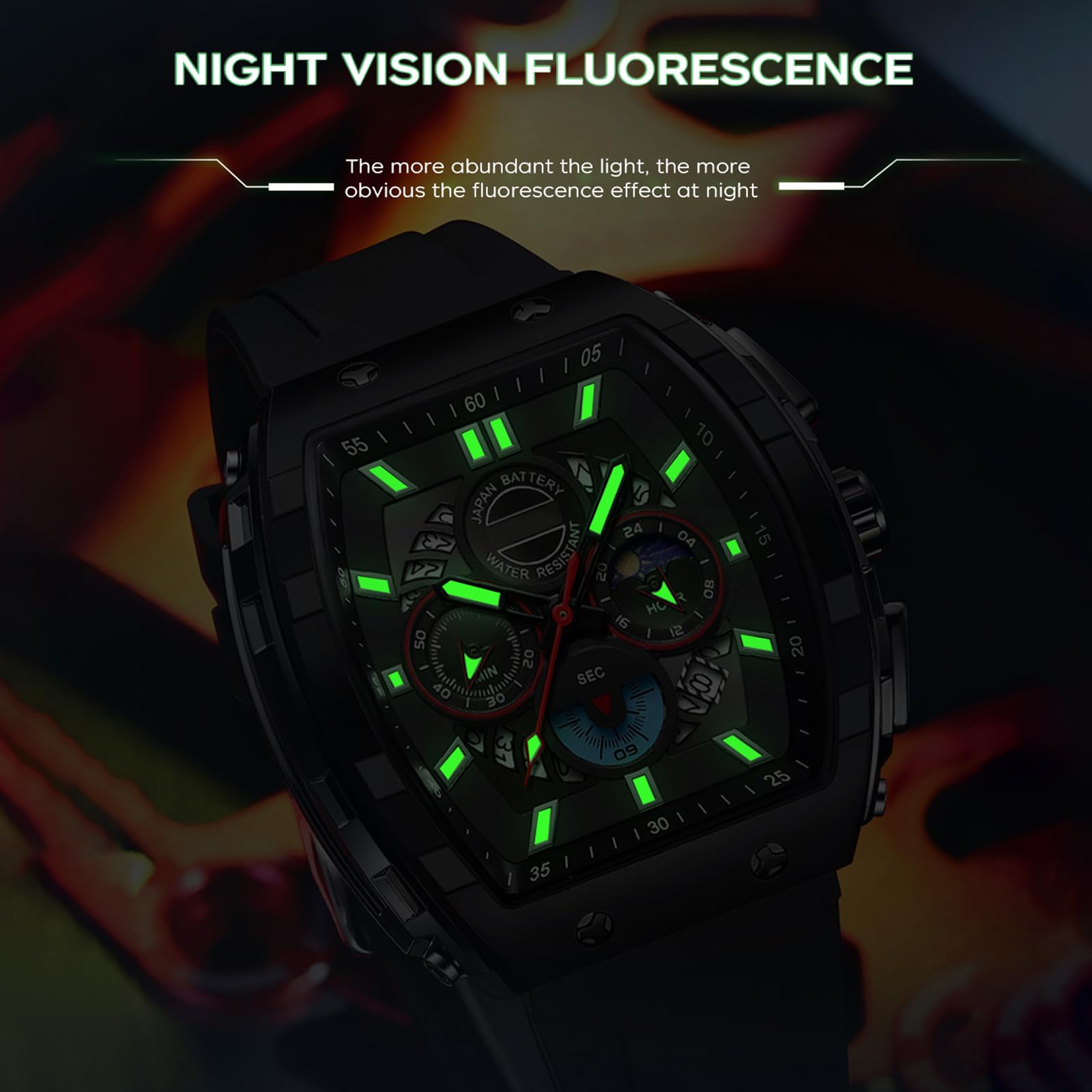 Orologio da polso da uomo, militare, impermeabile, digitale, da uomo, con display luminoso a LED, lancette analogiche e numeri digitali