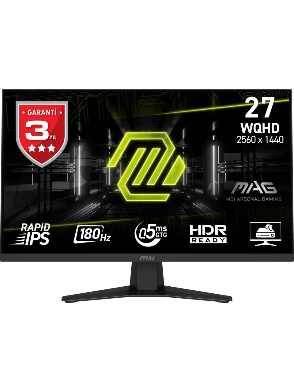 MSI 27" MAG 274QF, Gaming Monitör, WQHD, 16:9, Flat, Rapid IPS, 180Hz, 0.5ms (Min.), Adaptive-Sync
