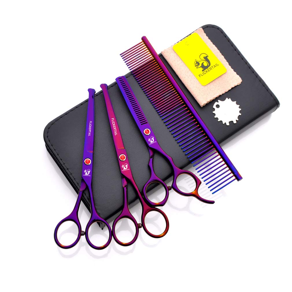 4,5-6,5 Pollici Pet Grooming Forbici Kit, Professionale in Acciaio Inox Pet Trimmer Kit di Sicurezza Punta Rotonda, per Il Salone, Uso della Casa