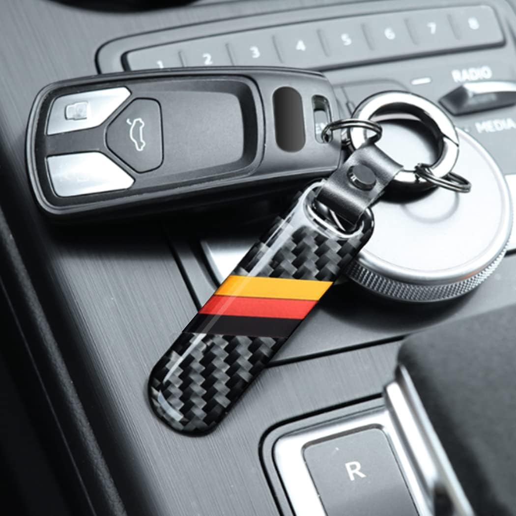 Car 3 color keychain carbon fiber resin leather alloy Set Fashion Sports car keyring - Image 2