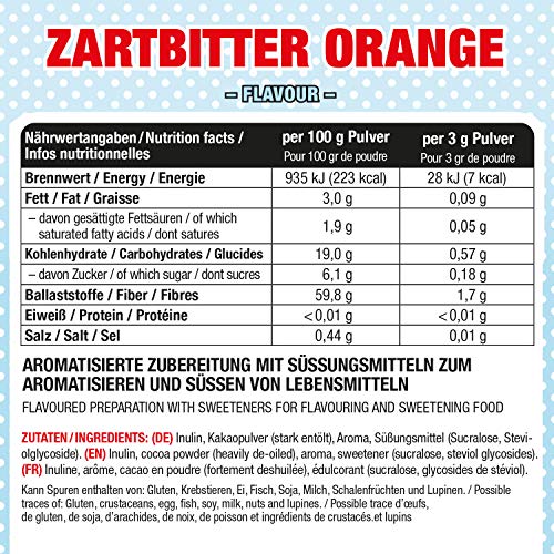 Flasty Geschmackspulver (Zartbitter Orange) 1 x 250g Kalorienarmes Flavour Pulver mit ’Nur 5 kcal pro Portion’ bringt es Leben in deinen Quark, Joghurt und vielem mehr.