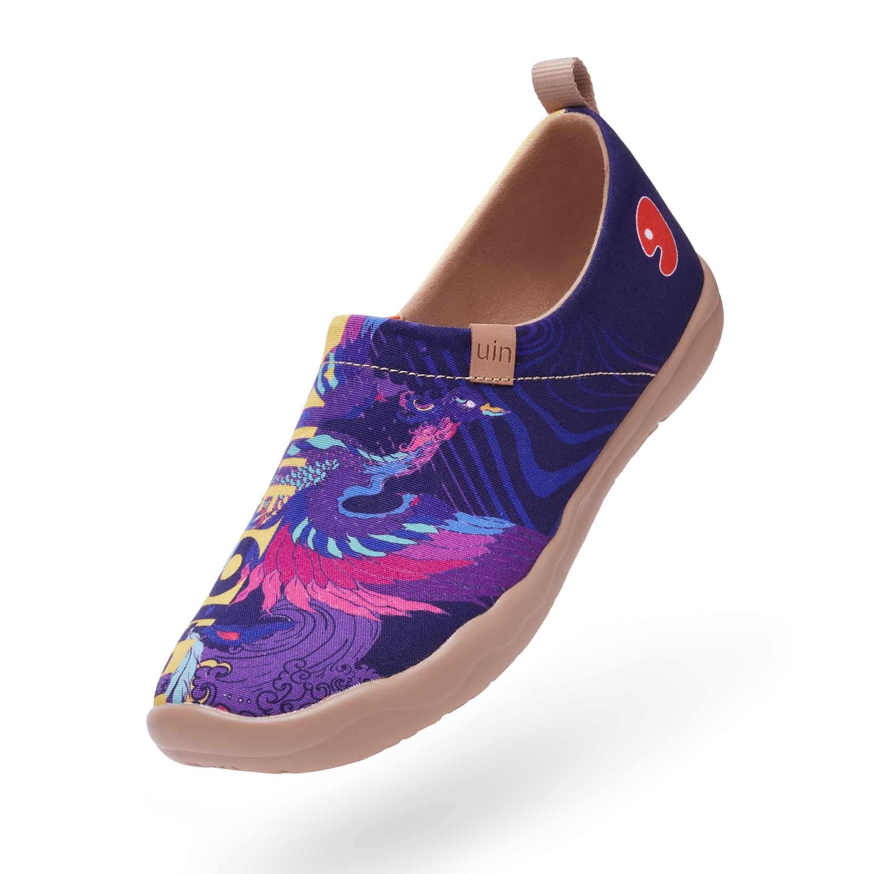 UIN Damen Leichtgewicht Slip On Loafer Schuhe Komfort Mode Sneaker Wanderschuhe Lässiger Reiseschuhe Toledo I Ethnischer Stil Thema