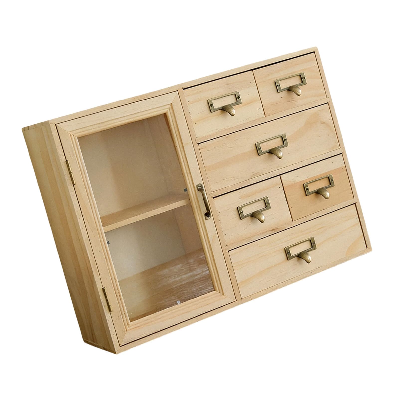 Jazuaiao Spacious Wooden Tea Set Organizers for Countertop Featuring Natural Grains Lid and Minimalists Designs