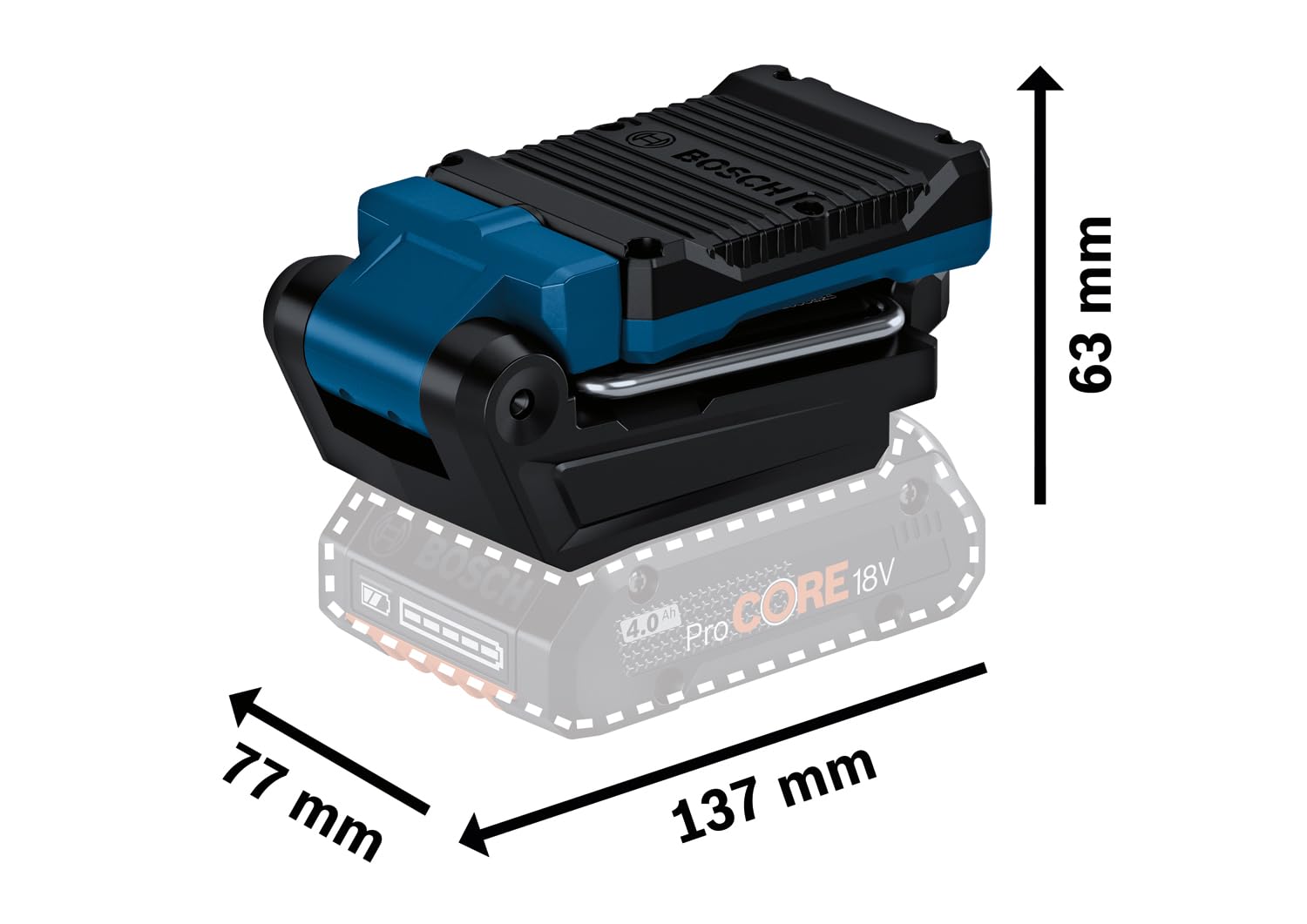 Bosch Professional 18V System Akku Leuchte GLI 18V-800 800 Lumen 20 LEDs 360° schwenkbar 180° neigbar