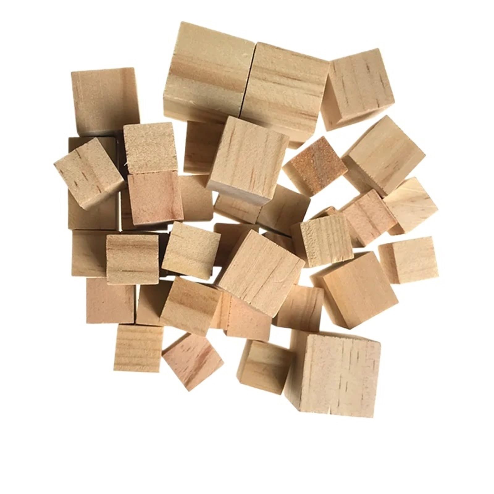 Ygleeuli One Color 1Cm-5Cm Wooden Cubes, Natural Unfinished Craft Wood Blocks Square For Crafts Basswood Carving Blocks(10Pcs 2Cm)