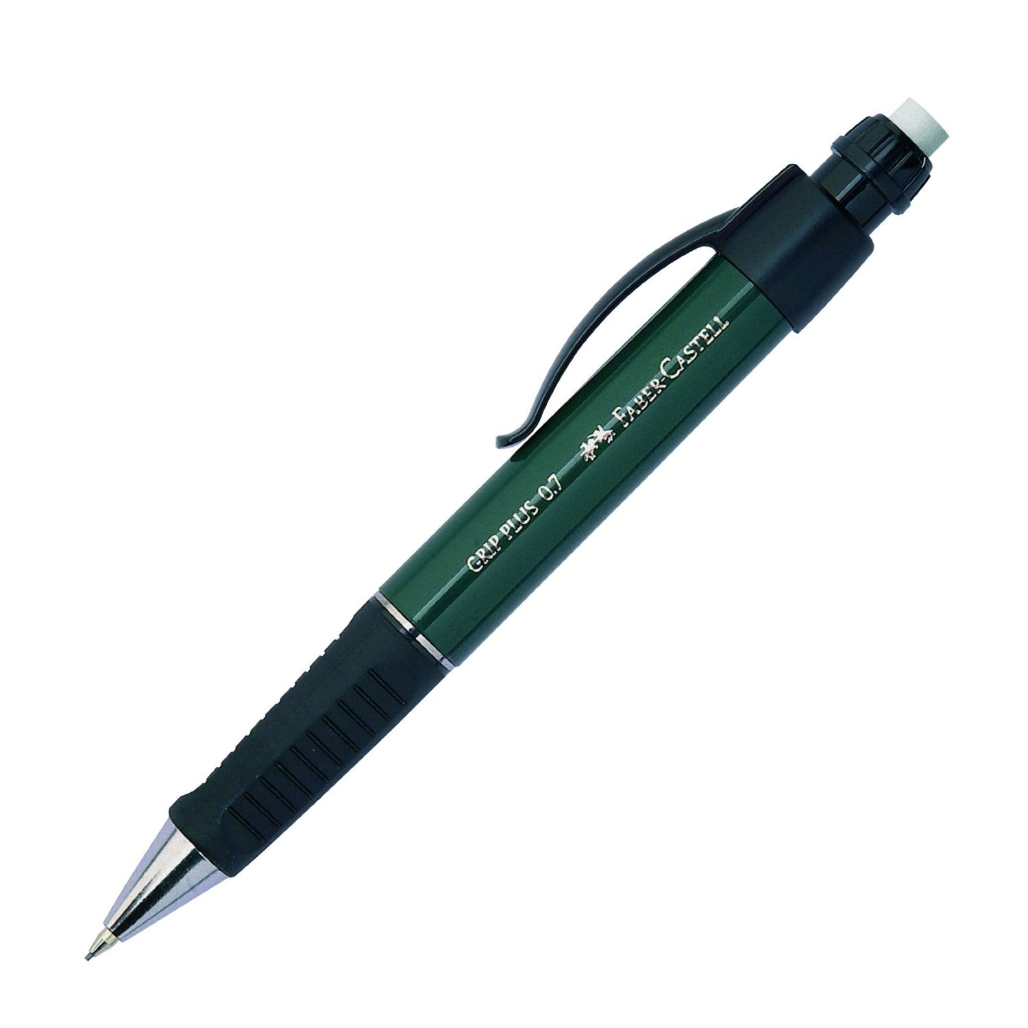 Faber-Castell 130700 - Matita meccanica GRIP PLUS, spessore mina: 0,7 mm, colore fusto: verde metallizzato
