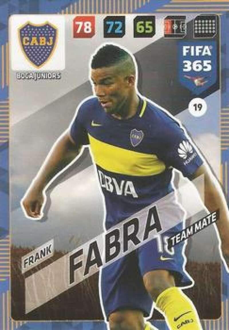 2017-18 Panini FIFA 365 Adrenalyn XL #19 Frank Fabra Boca Juniors Made in Italy by Panini S.p.A Modena Futbol Soccer Gam