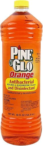 Pine Glo Limpiador antibacteriano y desinfectante, grado hospitalario y registrado por la EPA. Botella de aroma naranja de 40 onzas líquidas