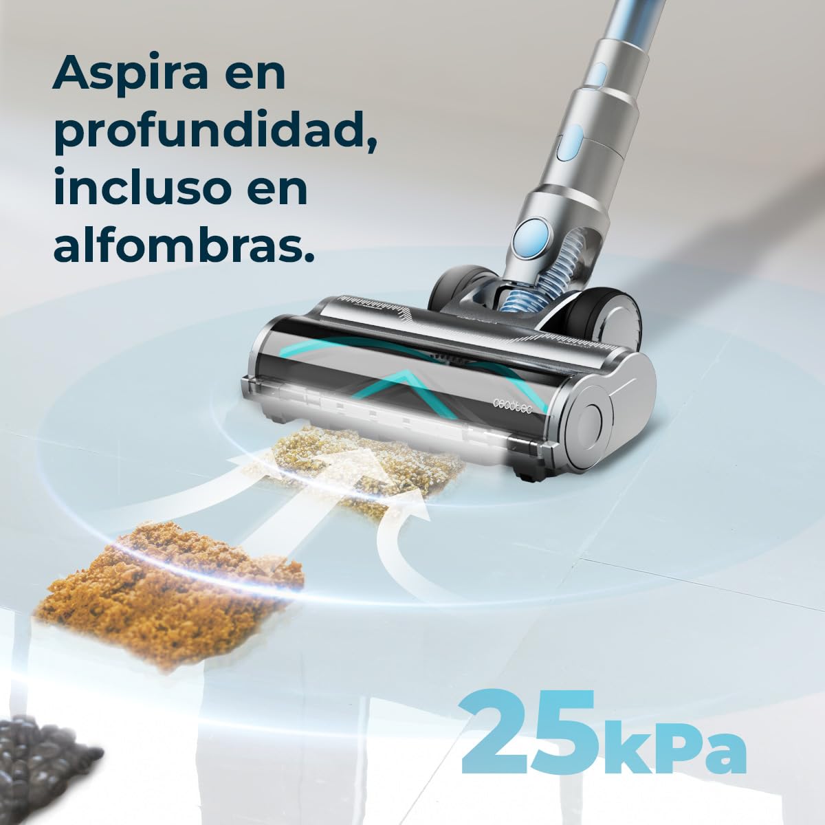 Cecotec Aspiradora Escoba sin Cable 60kPa-400W-120AW-60mins de Autonomía en Modo Eco - Conga Rockstar RS50 X-Treme. Motor de 400W, Tubo Rígido y Cepillo Mixto XL, Limpia hasta 130m2