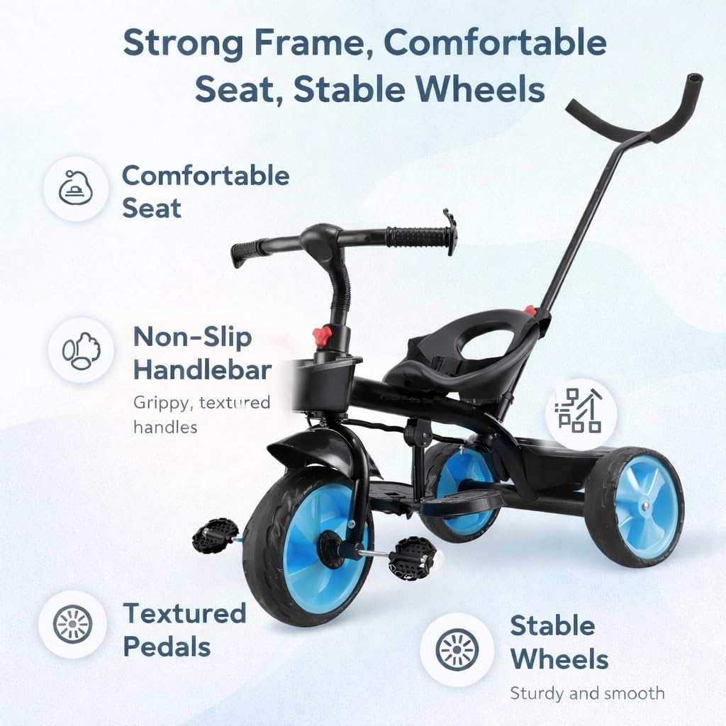 Toys Safety Guardrail Comfort Seat for Kids | Boys & Girls Age 2–5 Years | Safe & Comfortable Toddler Chair|Blue