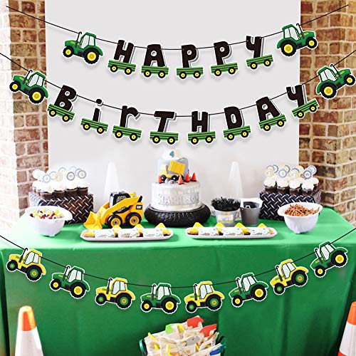 SUNBEAUTY 3 stuks tractor-verjaardagsbanner, Happy Birthday-slinger, tractor, verjaardagsdecoratie - Image 7
