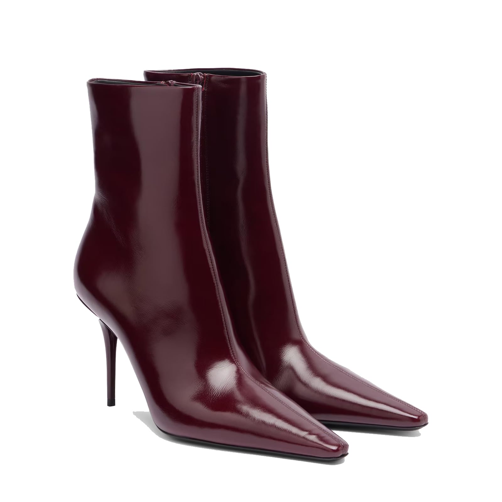 Womens Suede Ankle Boots Stiletto Heel Pointed Toe Side Zipper Elegant Work Short Booties