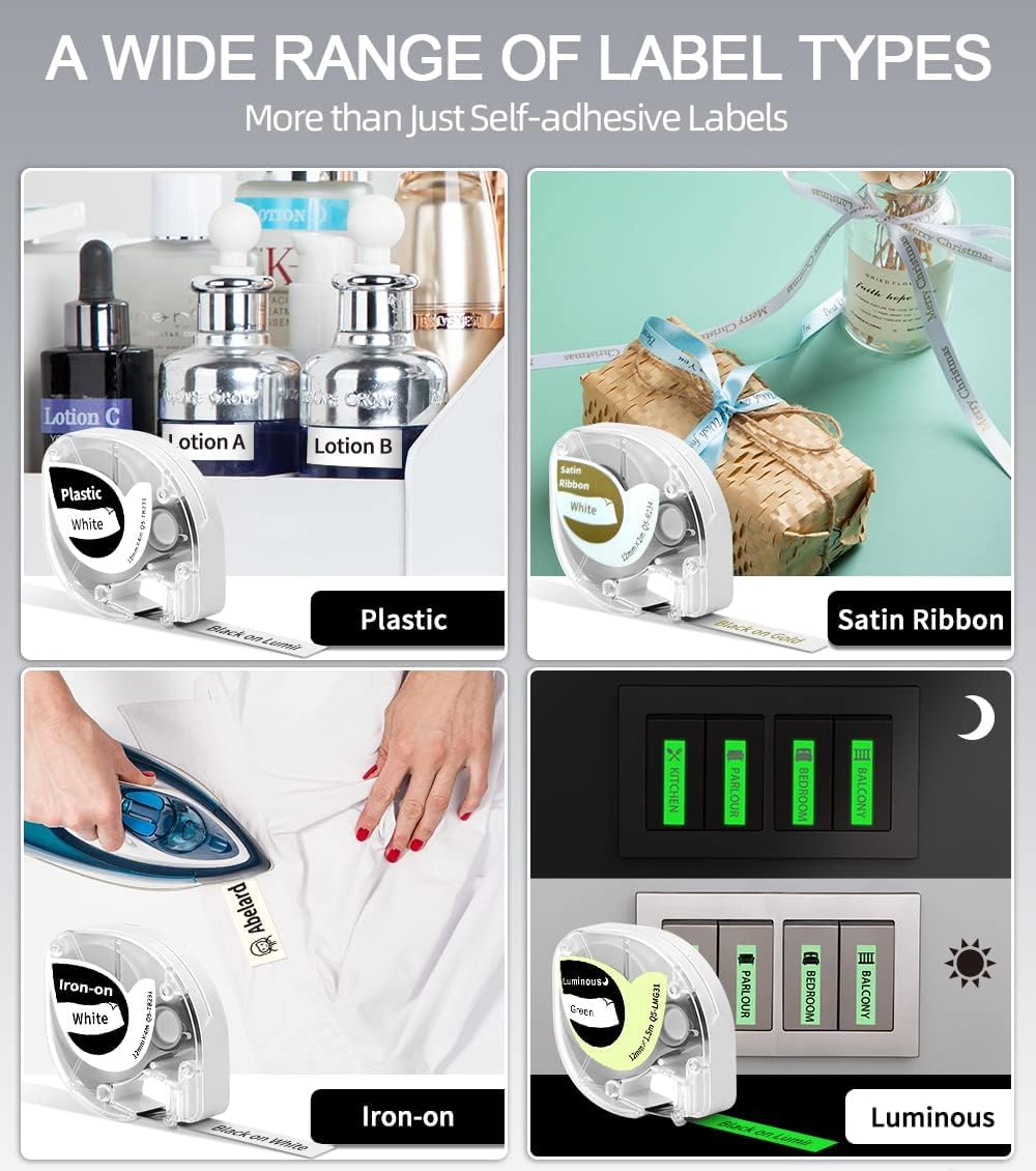 Phomemo P12-Pro zestaw startowy do etykiet | P12-Pro urządzenie do etykietowania z 3 taśmami do etykiet | ładowana przez USB drukarka etykiet do domu i biura | drukarka etykiet do systemów Android i