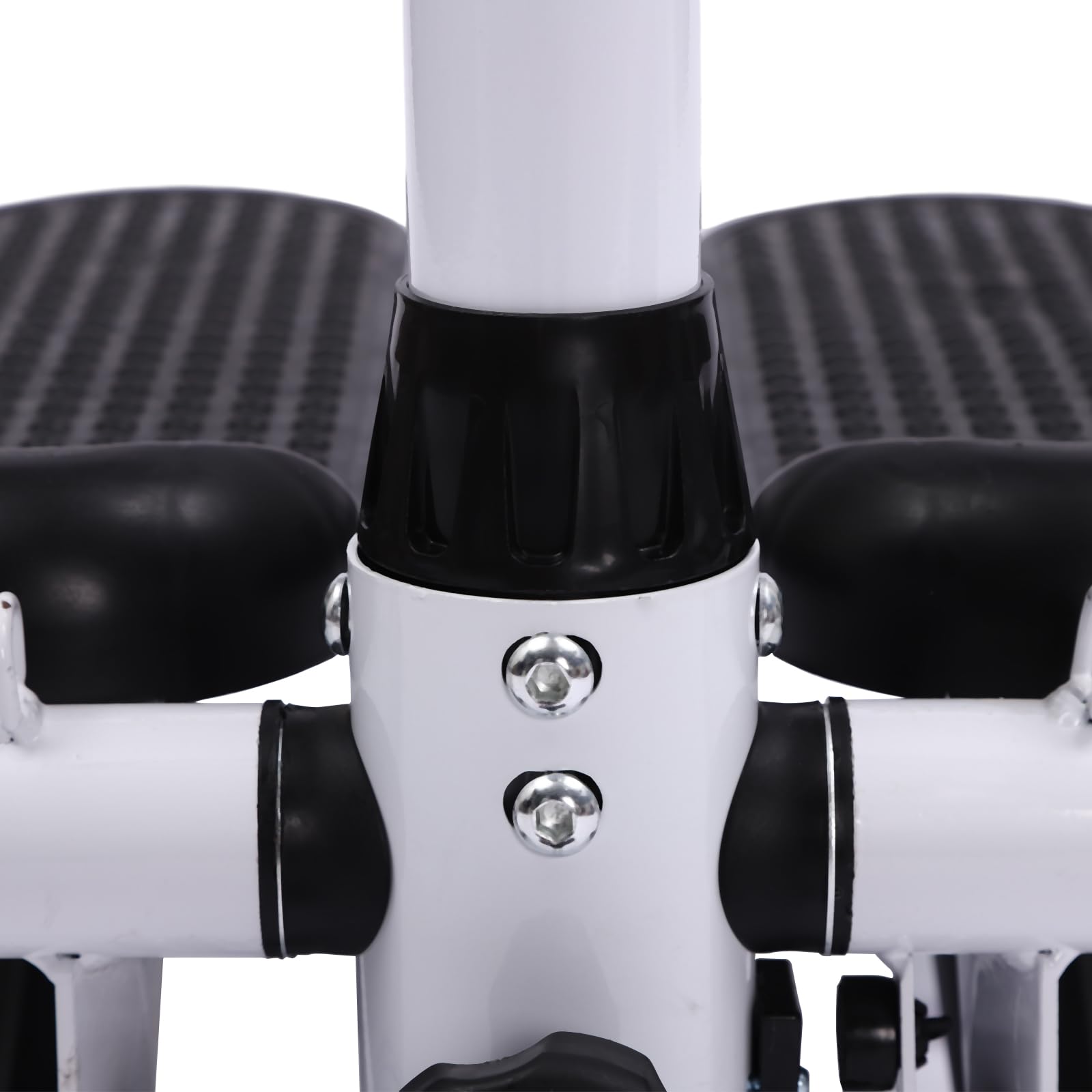 Fitness Stepper, con asas, sistema hidráulico, pantalla LCD, altura ajustable, bandas de resistencia, tubo de acero, material PP, negro, para entrenamiento en casa
