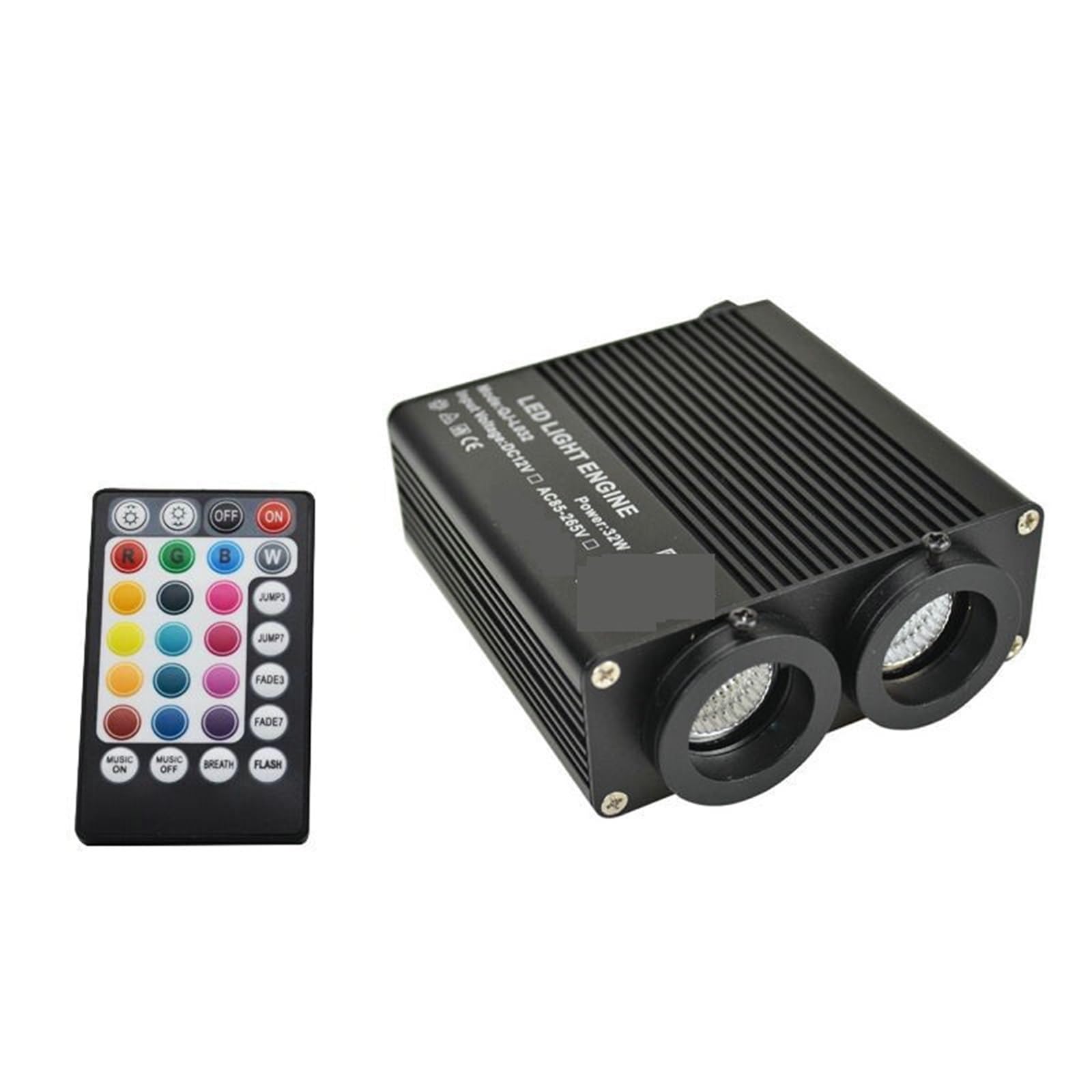Kit de luz de techo de estrella Luz de techo LED RGBW de fibra óptica con motor de estrella, 32 W, doble cabezal, Bluetooth, aplicación y control remoto con sonido de 28 teclas.