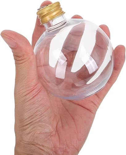 Miniatura 9 de Baluue Botellas de leche de plástico, 10 bolas de alcohol de Navidad, bola de adornos rellenables para árbol de Navidad de 8.5 fl oz, bombillas