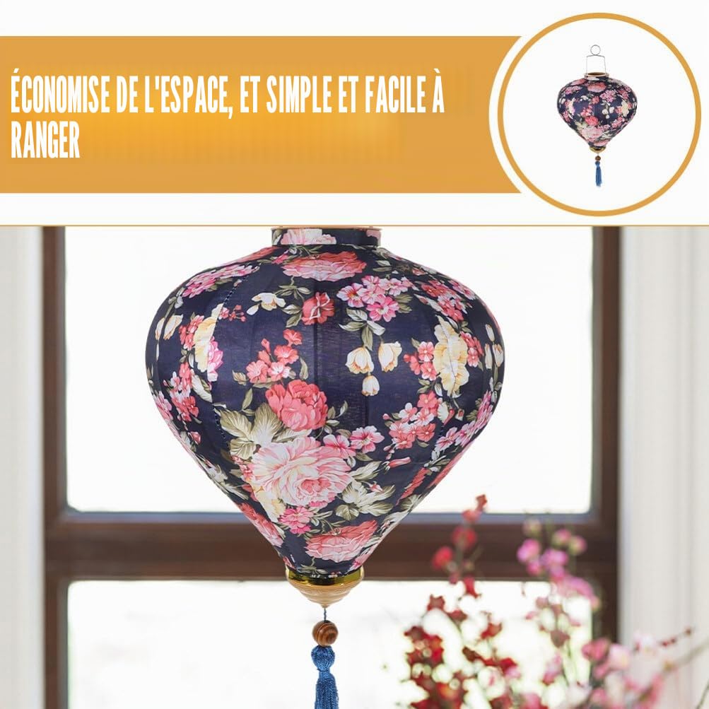 BESPORTBLE Lanternes Ovales En Soie Vietnam Lanterne Lampe Chinoise Japonaise Lanterne Suspendue Pour Mariage Nouvel An Fête Jardin Cour Décor 14 Pouces