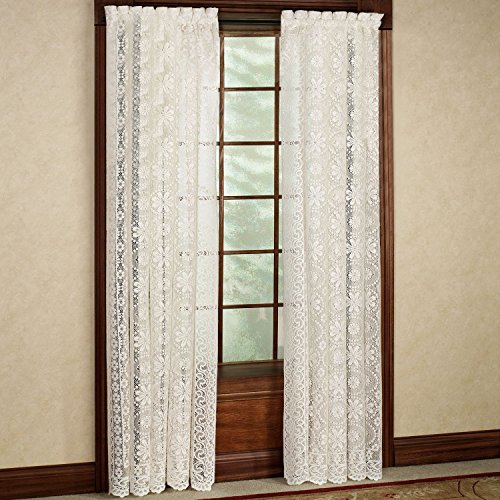 Image of Sweet Home Collection Window Curtains Treatment Panel 63 inch or 84 inch Long in Stylish and Unique Patterns and Designs for All Home Decor Hopewell White