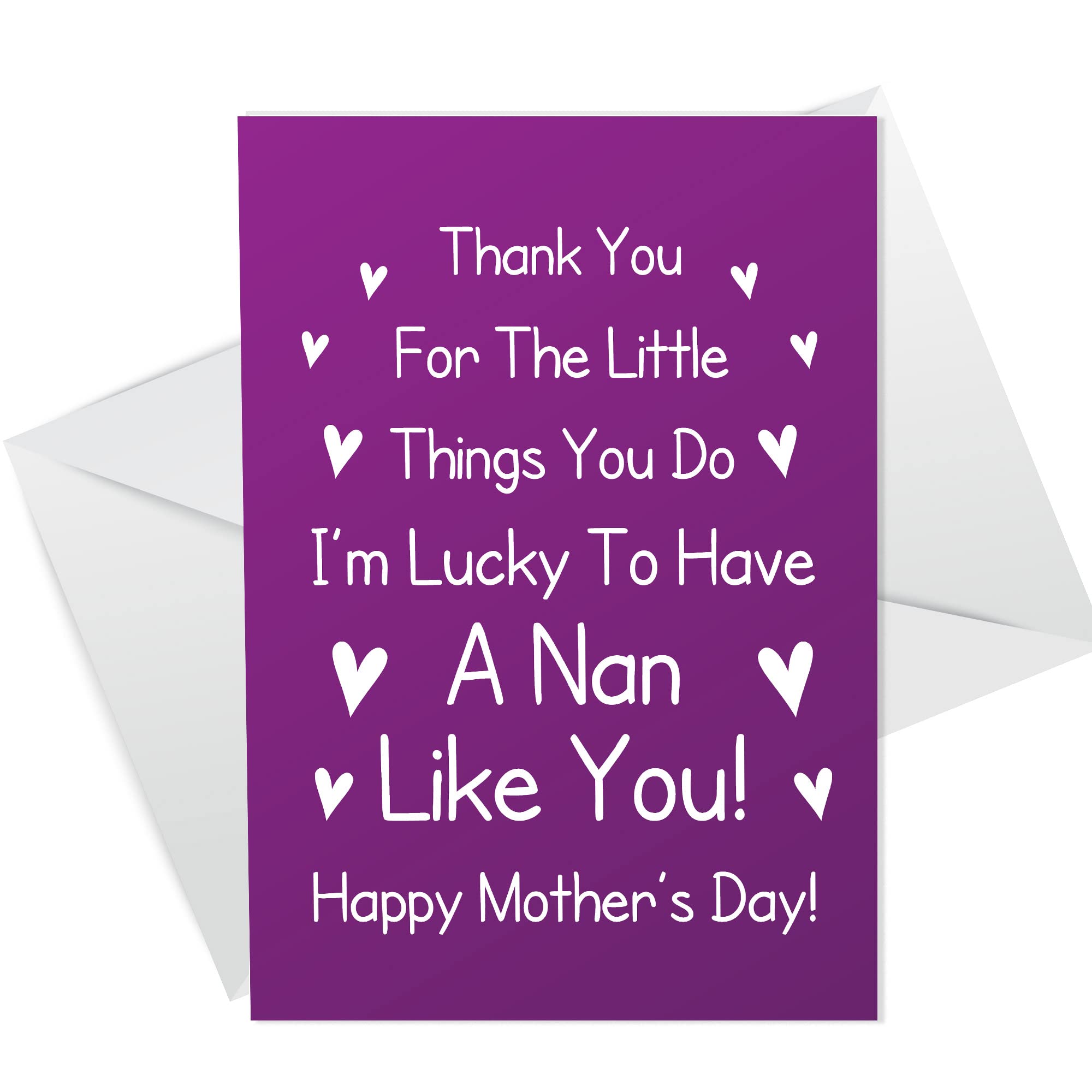 Mothers Day Card From Grandchildren Thank You Nan Poem Cute Card For Her