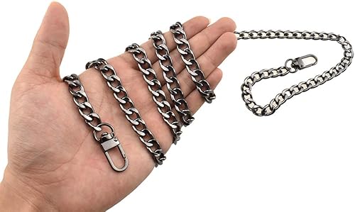 Miniatura 46 de HAHIYO Correa metálica de cadena para bolso de 43.3' de oro para bolso cruzado, bandolera y bolso de mano, cómoda y plana de 0.4' de ancho, extra